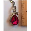 Image 1 : SWAROVSKI ELEMENTS PINK & CLEAR CRYSTAL PENDANT