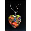 Image 1 : LARGE RAINBOW SEA SEDIMENT JASPER HEART PENDANT