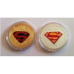 LOT OF 2 SUPERMAN TOKEN COINS