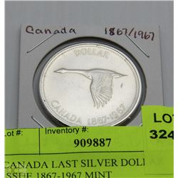 CANADA LAST SILVER DOLLAR ISSUE 1867-1967 MINT