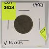 Image 1 : 1900 US V 5 CENT COIN