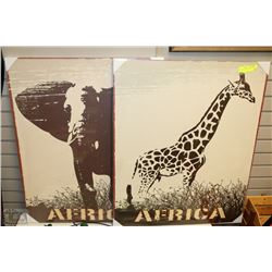 SET OF 2 NEW 26 X 32 AFRICAN PICTURES