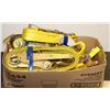 Image 1 : BOX OF ASSORTED HEAVY DUTY TIE DOWN STRAPS