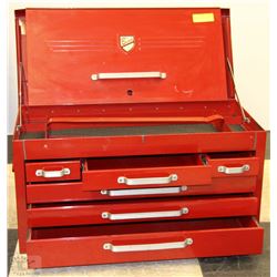 LARGE METAL RED TOOL BOX