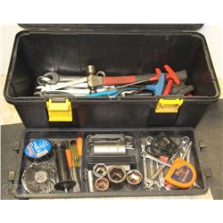 BLACK TOOL BOX WITH CONTENTS