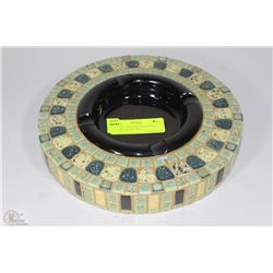VINTAGE ASHTRAY WITH MOSAIC TILES 9.2" DIAMETER