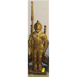 CAST IRON KNIGHT FIRE PLACE SET