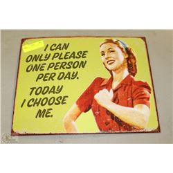 VINTAGE NOVELTY TIN SIGN 16"W X 12.5"T