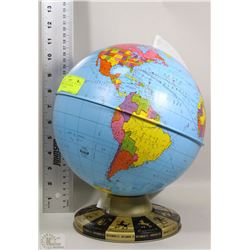 WORLD GLOBE 1960'S WITH HOROSCOPE BASE