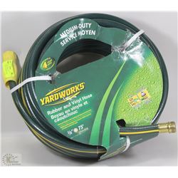 NEW YARD WORKS 75FT RUBBER/VINYL GARDEN HOSE