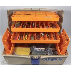 3-TIER OLD PAL FISHING TACKLE BOX FILLED W/ LURES