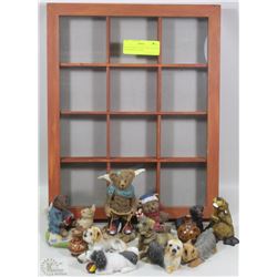 BEAR & DOG  COLLECTIBLE FIGURES WITH DISPLAY CASE