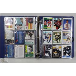 BINDER OF HOCKEY CARDS FILLED WITH ALL ROOKIES &