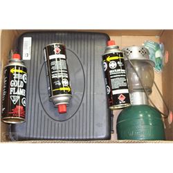 COLEMAN LANTERN & PORTABLE GAS STOVE WITH THREE