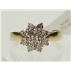 Image 1 : #1-14K YELLOW GOLD DIAMOND CLUSTER RING