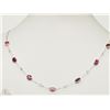 Image 1 : #2-10K WHITE GOLD RUBY & WHITE QUARTZ NECKLACE
