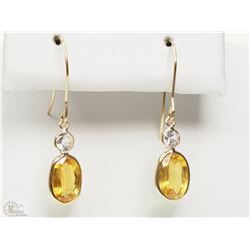#4-14K YELLOW GOLD YELLOW & WHITE SAPPHIRE DROP