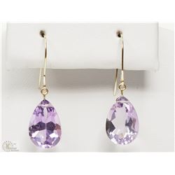 #6-14K GOLD AMETHYST TEAR DROP EARRINGS
