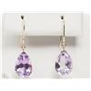 Image 1 : #6-14K GOLD AMETHYST TEAR DROP EARRINGS