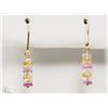 Image 1 : #7-10K YELLOW GOLD FANCY COLOUR SAPPHIRE EARRINGS