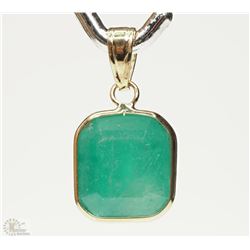 #8-14K YELLOW GOLD EMERALD PENDANT