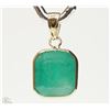 Image 1 : #8-14K YELLOW GOLD EMERALD PENDANT