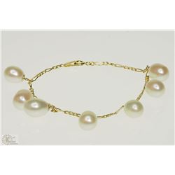 #9-10K YELLOW GOLD FRESHWATER PEARL BRACELET