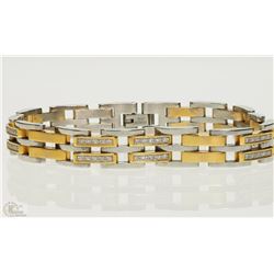 #15-STAINLESS STEEL DIAMOND TWO TONE MEN'S