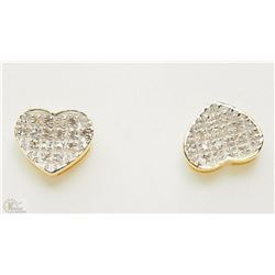 #16-STERLING SILVER GOLD PLATED DIAMOND HEART-