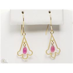 #18-14K YELLOW GOLD RUBY EARRINGS