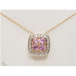 #31-10K ROSE GOLD PINK SAPPHIRE & DIAMOND PENDANT