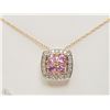 Image 1 : #31-10K ROSE GOLD PINK SAPPHIRE & DIAMOND PENDANT