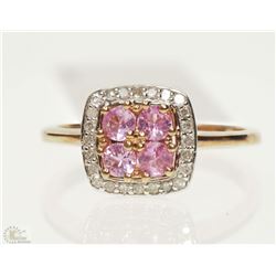 #32-10K ROSE GOLD PINK SAPPHIRE & DIAMOND RING