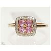 Image 1 : #32-10K ROSE GOLD PINK SAPPHIRE & DIAMOND RING