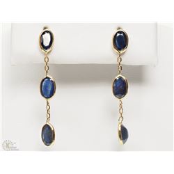 #33-14K YELLOW GOLD SAPPHIRE EARRINGS