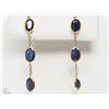 Image 1 : #33-14K YELLOW GOLD SAPPHIRE EARRINGS