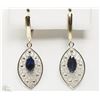 Image 1 : #40-14K WHITE GOLD SAPPHIRE EARRINGS