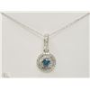 Image 1 : #42-14K WHITE GOLD BLUE DIAMOND PENDANT W/ 56