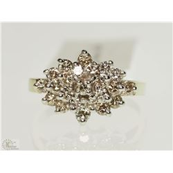 #44-14K YELLOW GOLD DIAMOND (1.0CT) CLUSTER RING