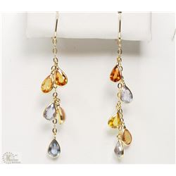 #54-14K YELLOW GOLD FANCY COLOUR SAPPHIRE TEAR