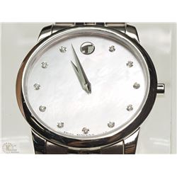 #55-MOVADO MUSEUM WATCH W/ DIAMONDS & MOTHER