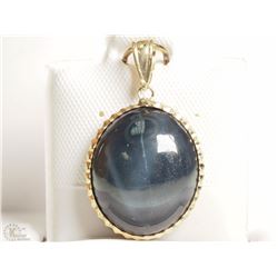 #57-14K YELLOW GOLD SAPPHIRE PENDANT