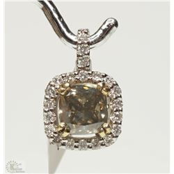 #58-14K WHITE & YELLOW GOLD YELLOW-GREEN DIAMOND