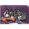 Image 1 : TOTE OF ASSORTED DRILLS AND SAWS AND OTHER TOOLS