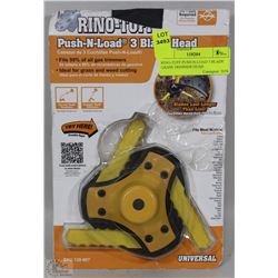RINO-TUFF PUSH-N-LOAD 3 BLADE GRASS TRIMMER HEAD
