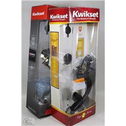 PAIR OF KWIKSET ENTRANCE DOOR HANDLE & LOCK SETS