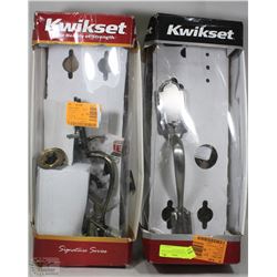 PAIR OF KWIKSET ENTRANCE DOOR HANDLE & LOCK SETS