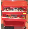 Image 1 : RED 2 DRAWER TOOL BOX ON CASTORS COMES W/CONTENTS