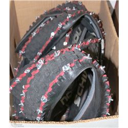 TWO 26 X 2.25 METAL STUDDED WINTER BICYCLE TIRES