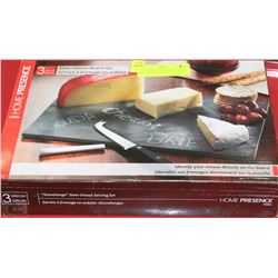 NEW 3-PIECE "STONEHENGE" SLATE CHEESE SERVING SET
